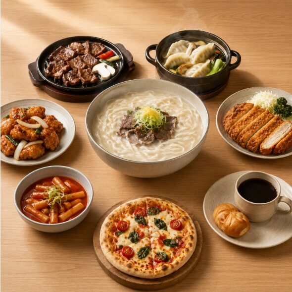 이촌역 맛집의 고기구이 만두전골 돈가스 중식 분식 피자 카페 대표 메뉴